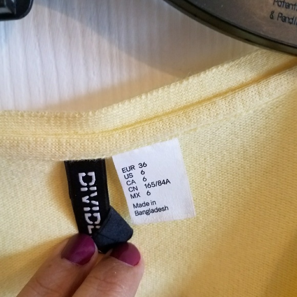 H&M yellow cardigan open button up sweater sz 6 - Picture 8 of 8